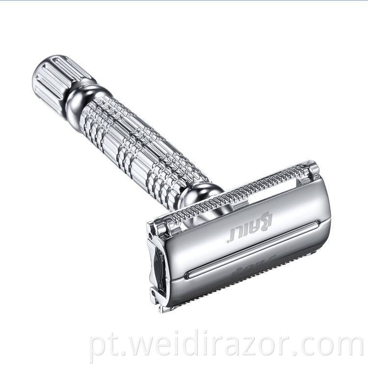 Lâmina de barbear de lâmina dupla removível de lâmina de barbear de lâmina dupla de alumínio tradicional de alta qualidade